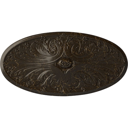 Ekena Millwork Madrid Ceiling Medallion, Hand-Painted Stone Hearth Crackle, 24 3/4"W x 12 1/2"H x 1 3/4"P CM24X12MASHC